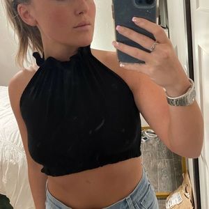 Black Halter Top w/ Open Back
